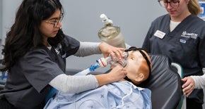 Respiratory Therapy students working in class